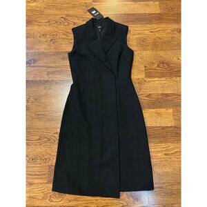 Boss Women's Dekava Notch Collar Vest Dress – Black – Size 2 – NWT Lady Boss